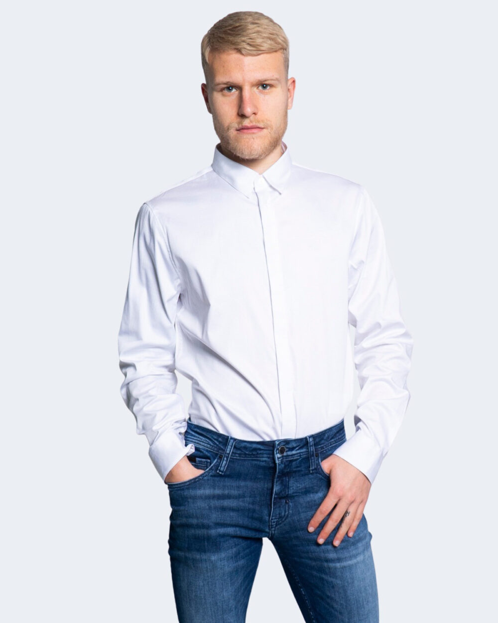 Camicia manica lunga Armani Exchange TINTA UNITA Bianco - Foto 1