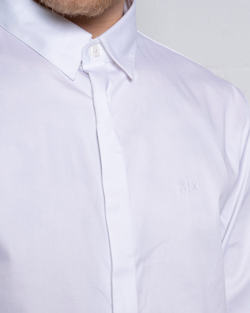 Camicia manica lunga Armani Exchange TINTA UNITA Bianco - Foto 4