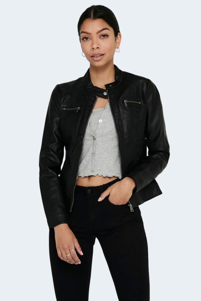 Giacchetto Only BANDIT FAUX LEATHER BIKER NOOS Nero