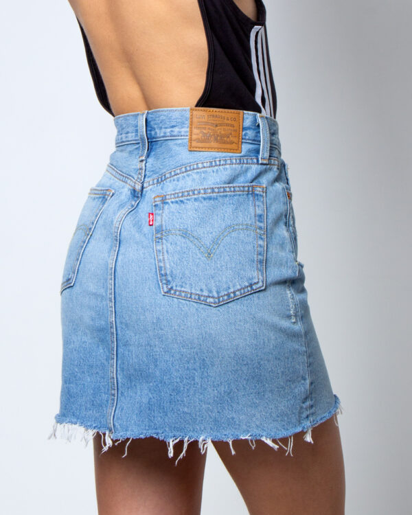 Minigonna Levi's® High Rise Deconstructed Skirt Denim chiaro - Foto 2