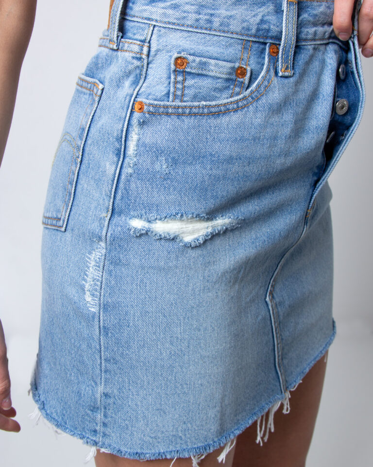 Minigonna Levi's® High Rise Deconstructed Skirt Denim chiaro - Foto 3