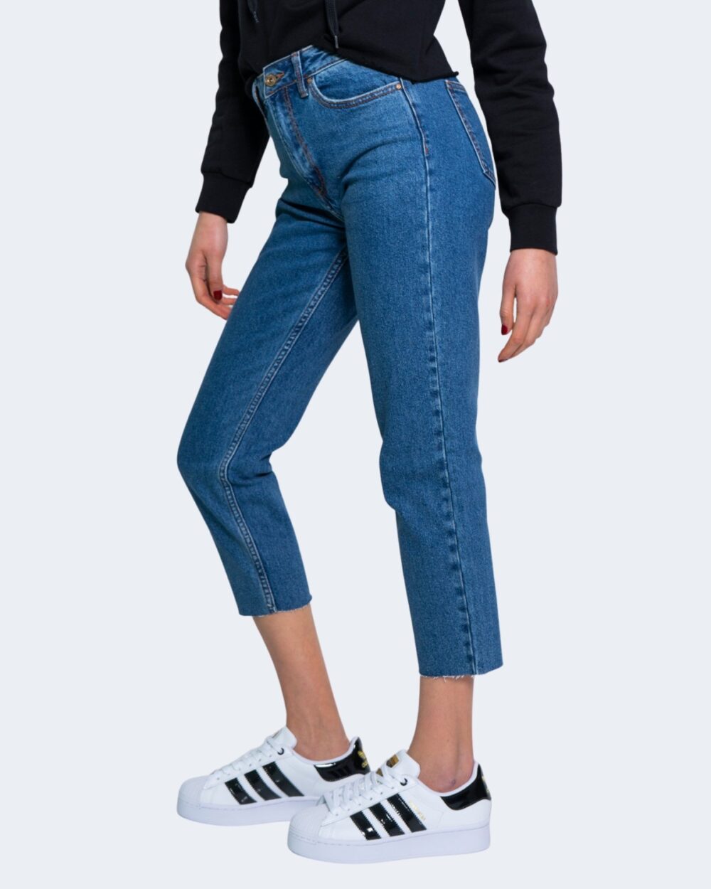 Jeans mom Only NOOS - ONLEMILY HW ST RAW CR AN MAE05 NOOS Blue Denim Scuro - Foto 4
