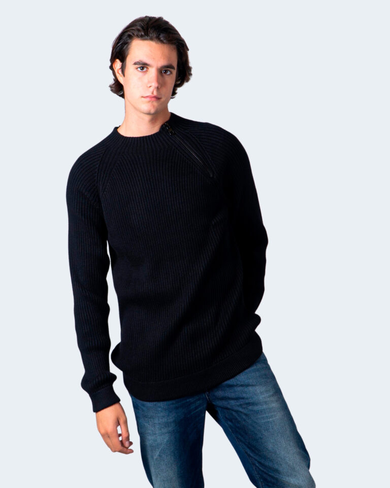 Maglione Calvin Klein Jeans MIXED MEDIA MOCK NECK SWEATER Nero - Foto 1