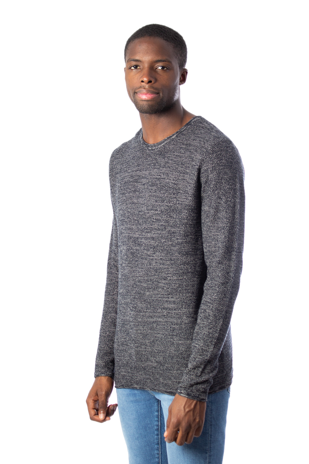 Maglione Only & Sons WICTOR 12 STRUCTURE CREW NECK Nero - Foto 2