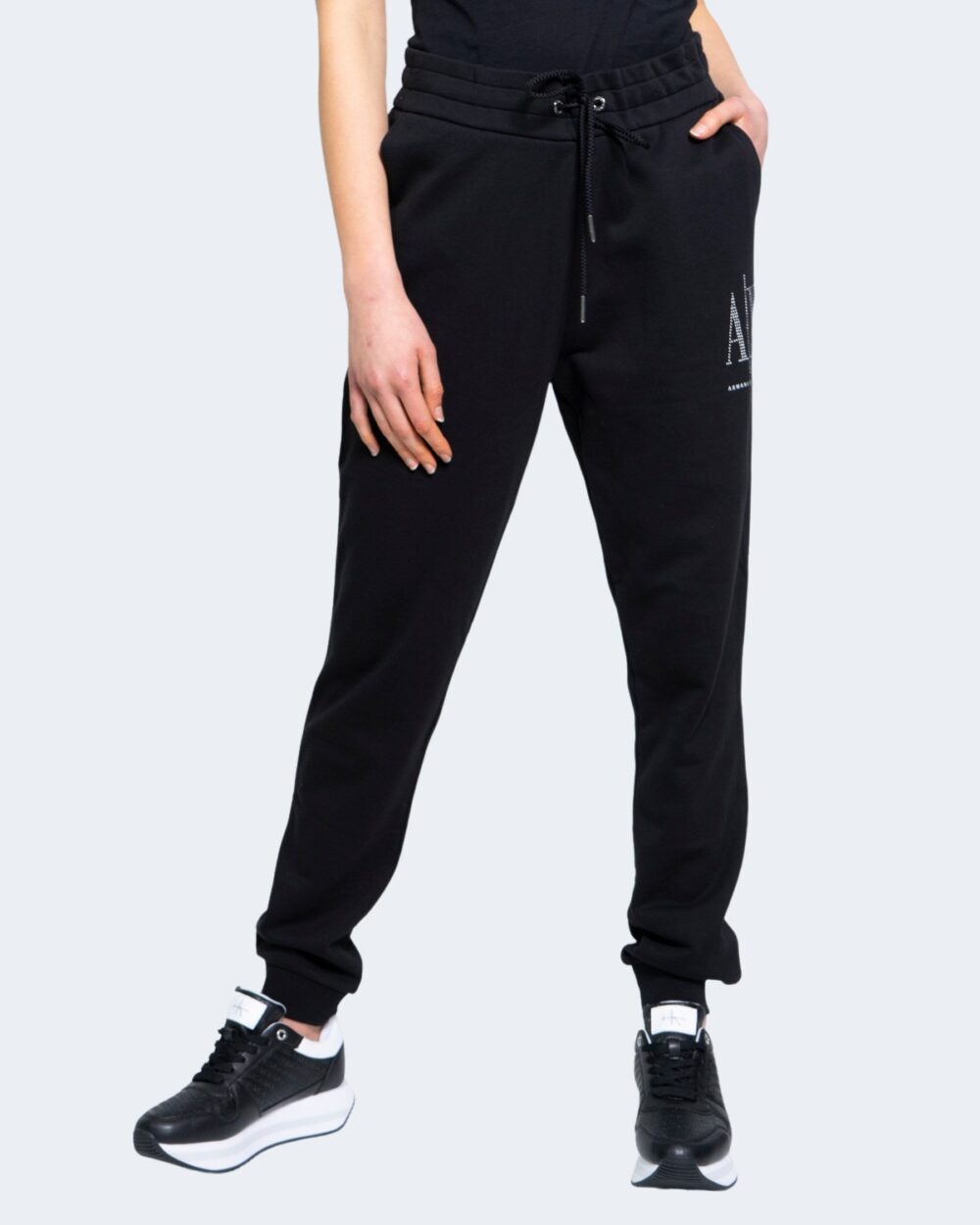 Pantaloni sportivi Armani Exchange LOGO BORCHIE PICCOLO Nero - Foto 3