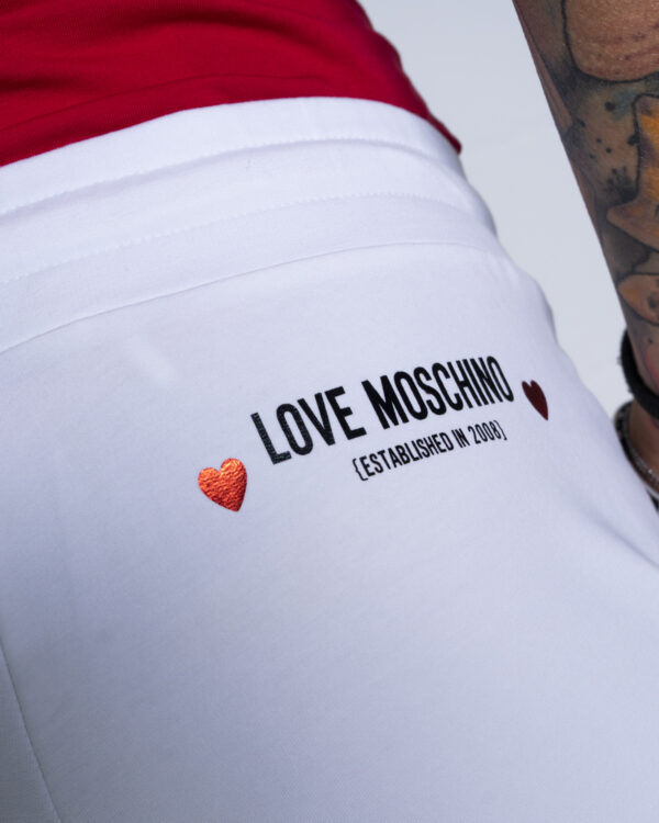 Pantaloni sportivi Love Moschino CORE BLACK AND WHITE Bianco - Foto 4