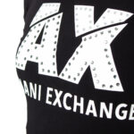 T-shirt Armani Exchange LOGO STRASS Nero - Foto 4