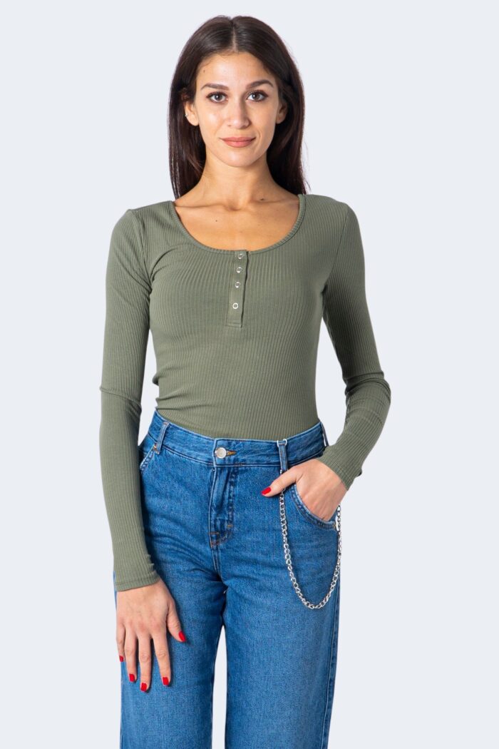 T-shirt manica lunga Pieces Kitte LS Top Noos BC Color Verde Oliva – 59401