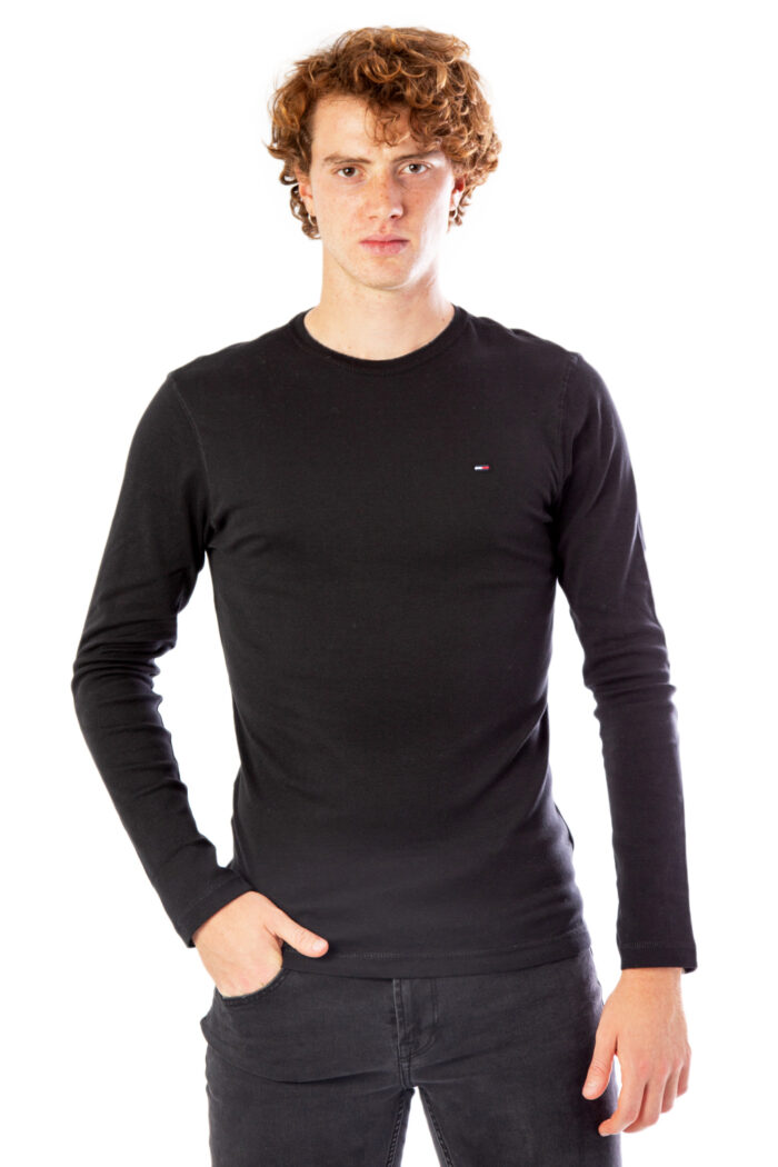 T-shirt manica lunga Tommy Hilfiger ORIGINAL RIB LONGSLEEVE TEE Nero – 38984