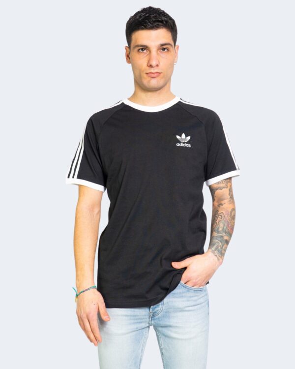 T-shirt Adidas STRIPES Nero - Foto 2