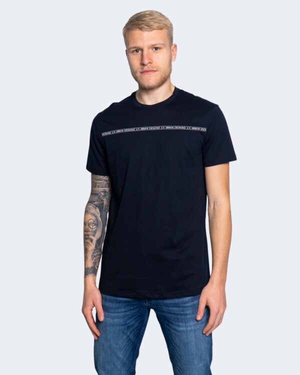 T-shirt Armani Exchange LOGO RIGA Blu - Foto 1