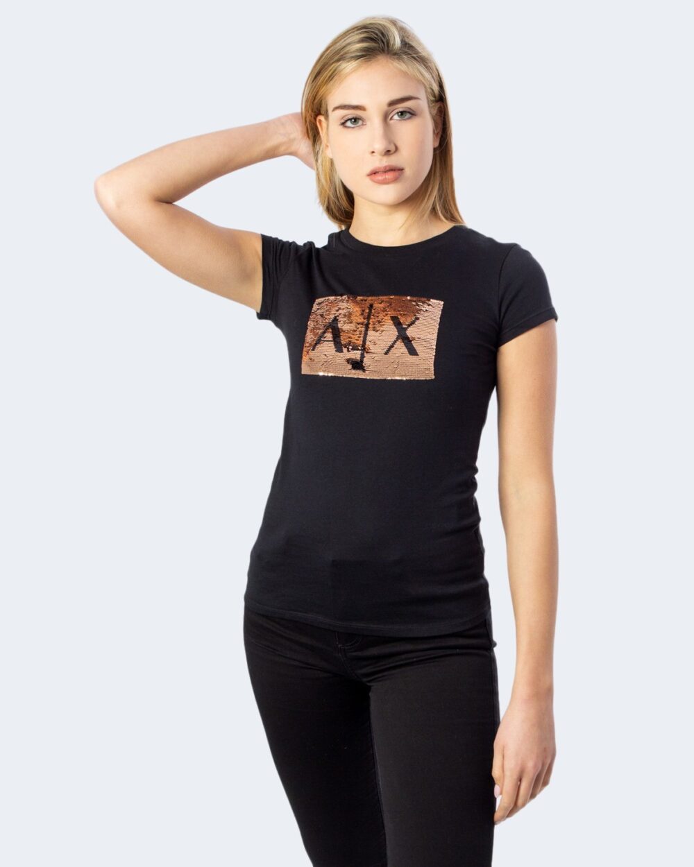 T-shirt Armani Exchange PAILLETTES Nero - Foto 1