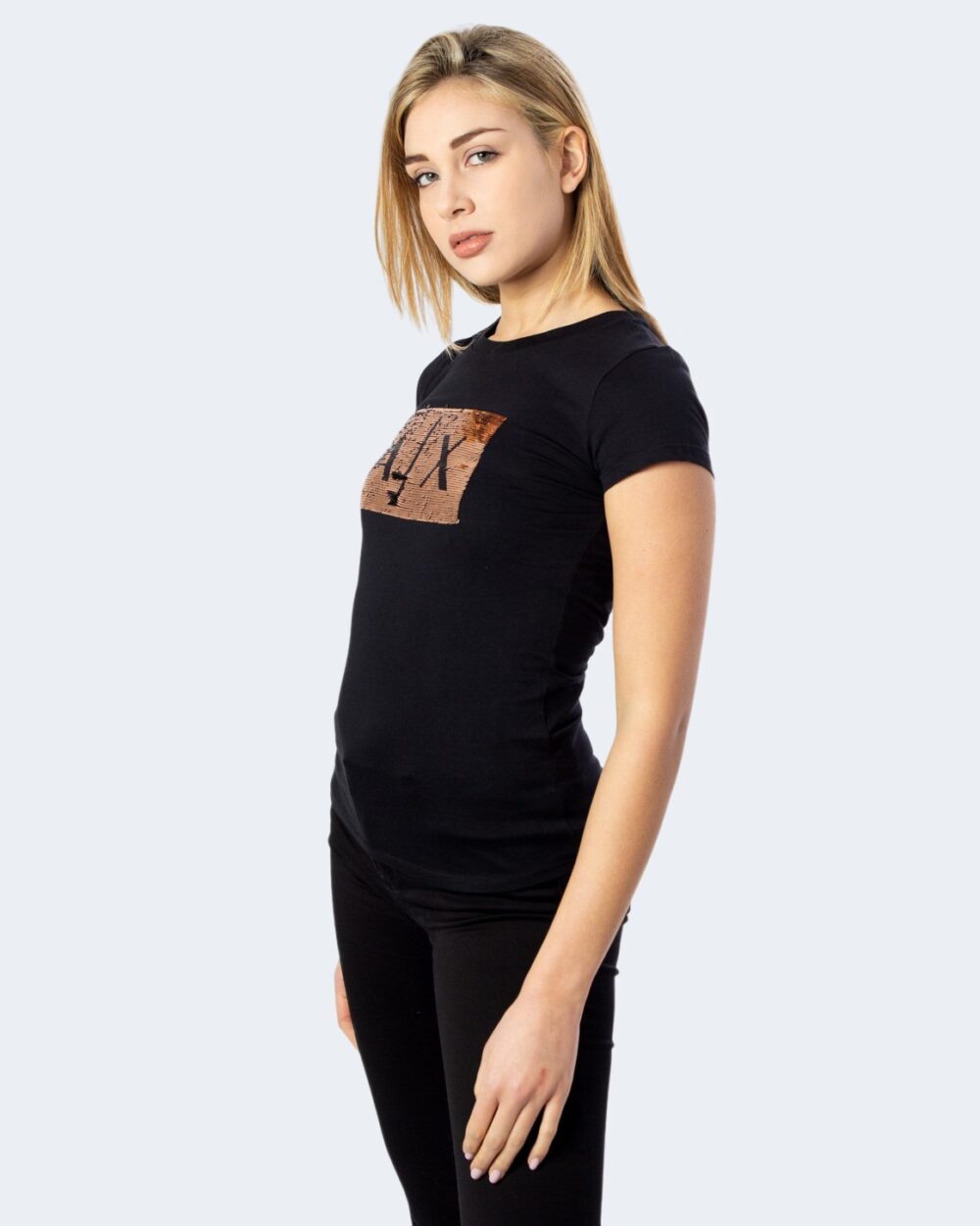 T-shirt Armani Exchange PAILLETTES Nero - Foto 2