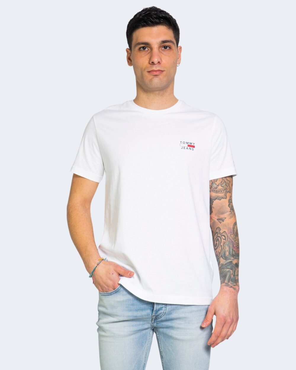 T-shirt Tommy Hilfiger Jeans CHEST LOGO Bianco - Foto 1