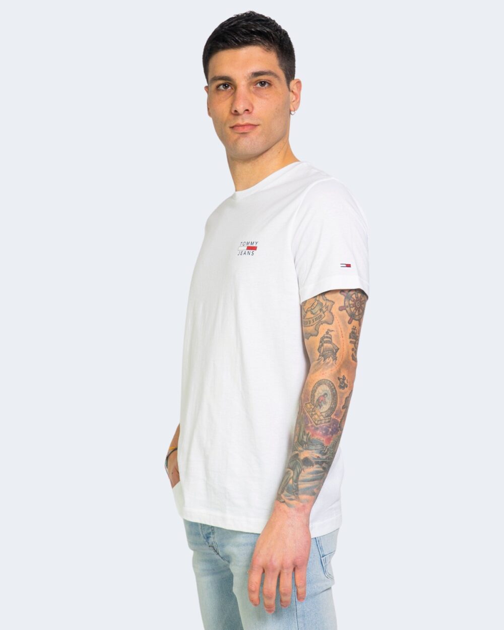 T-shirt Tommy Hilfiger Jeans CHEST LOGO Bianco - Foto 2