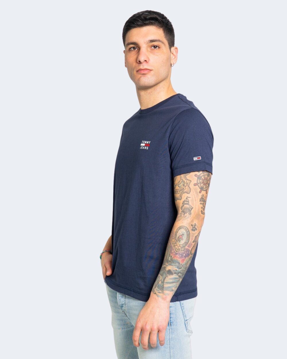 T-shirt Tommy Hilfiger Jeans CHEST LOGO Blu - Foto 1