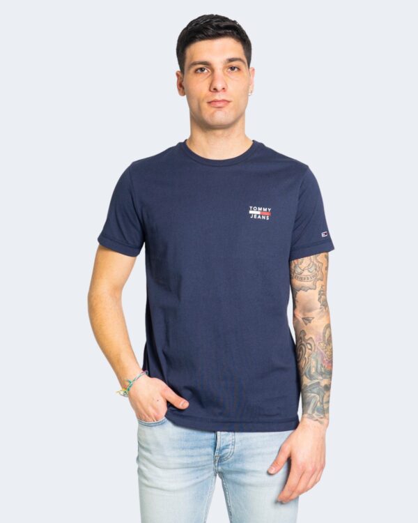 T-shirt Tommy Hilfiger Jeans CHEST LOGO Blu - Foto 2