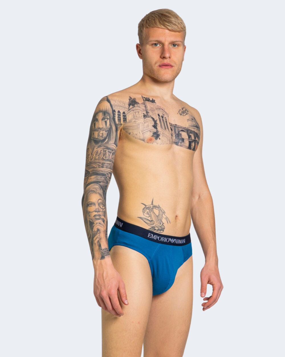 Slip Emporio Armani Underwear KNIT 3-PACK BRBALTIC Blu marine - Foto 2