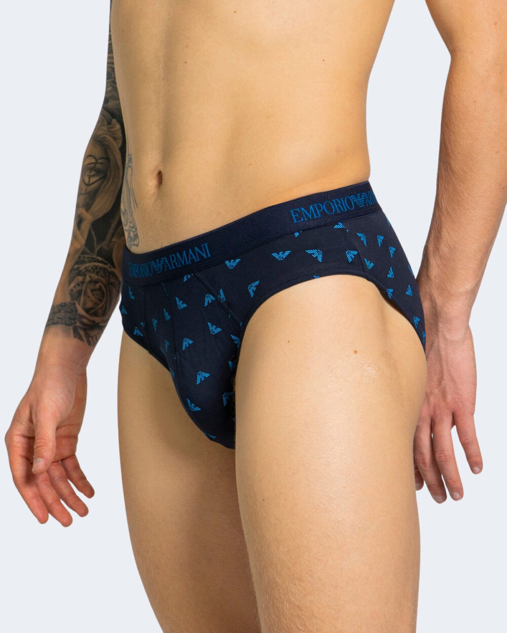 Slip Emporio Armani Underwear KNIT 3-PACK BRBALTIC Blu marine - Foto 4