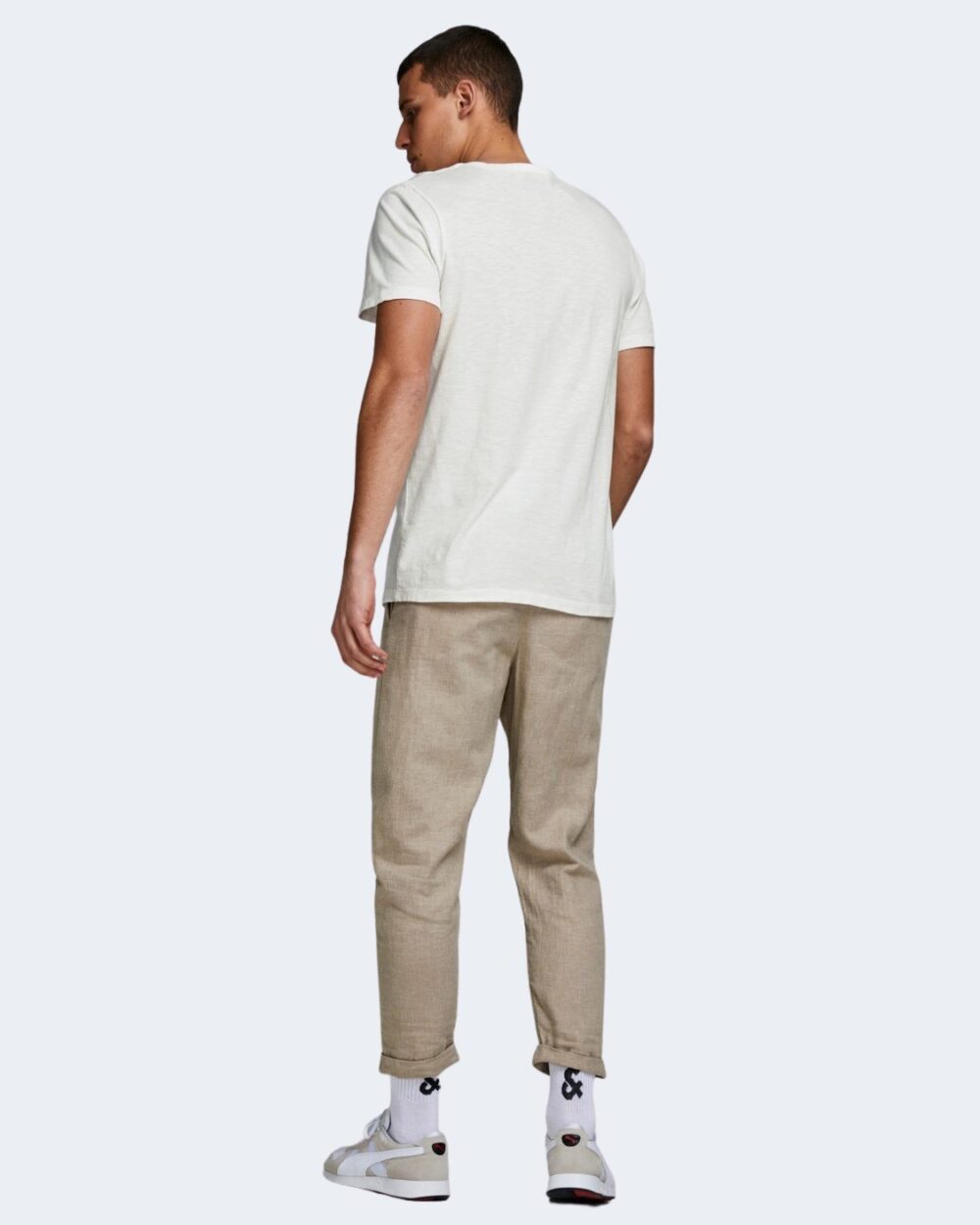 T-shirt Jack Jones ESPLIT NECK TEE SS NOOS Panna - Foto 2