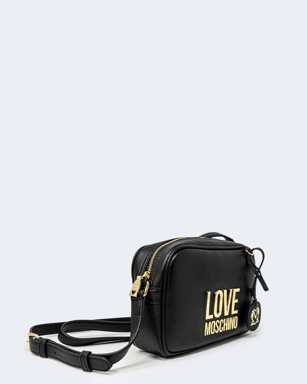 Borsa Love Moschino Camera bag Gold Metal Logo Nero - Foto 3