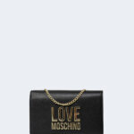 Borsa Love Moschino LETTRING Gold Metal Logo Nero - Foto 1