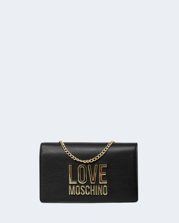 Borsa Love Moschino LETTRING Gold Metal Logo Nero - Foto 1