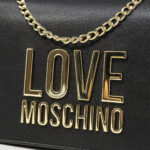 Borsa Love Moschino LETTRING Gold Metal Logo Nero - Foto 2