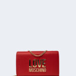 Borsa Love Moschino LETTRING Gold Metal Logo Rosso - Foto 1