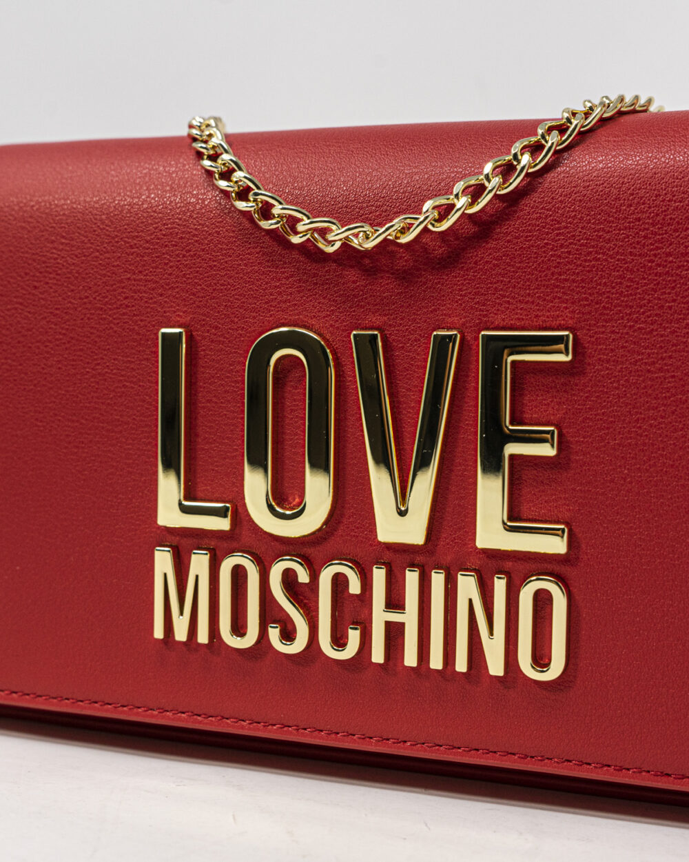 Borsa Love Moschino LETTRING Gold Metal Logo Rosso - Foto 2