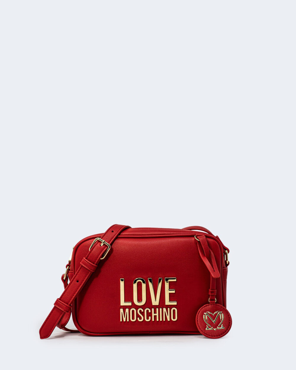 Borsa Love Moschino Camera bag Gold Metal Logo Rosso - Foto 1