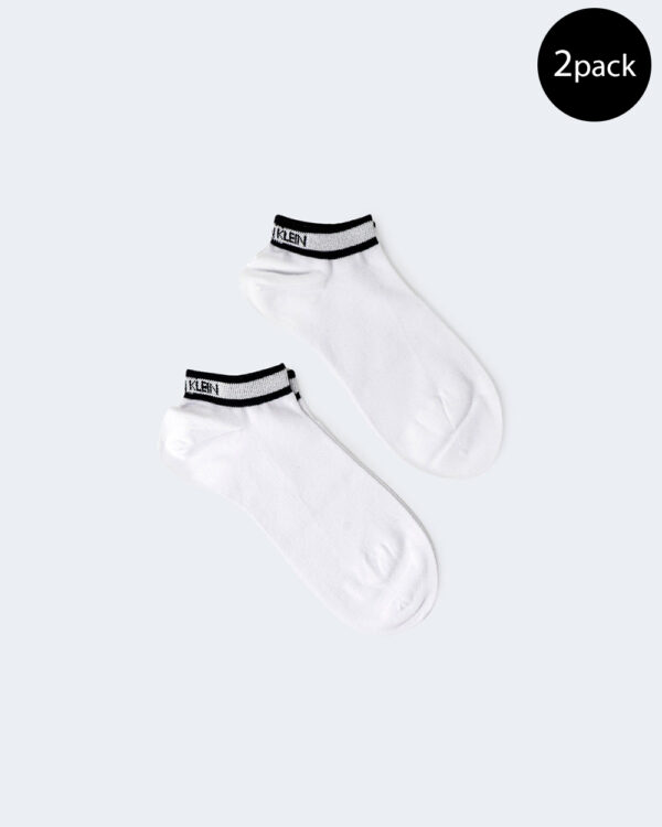 Calzini Calvin Klein LINER 2P LOGO CUF COLOR Bianco - Foto 1
