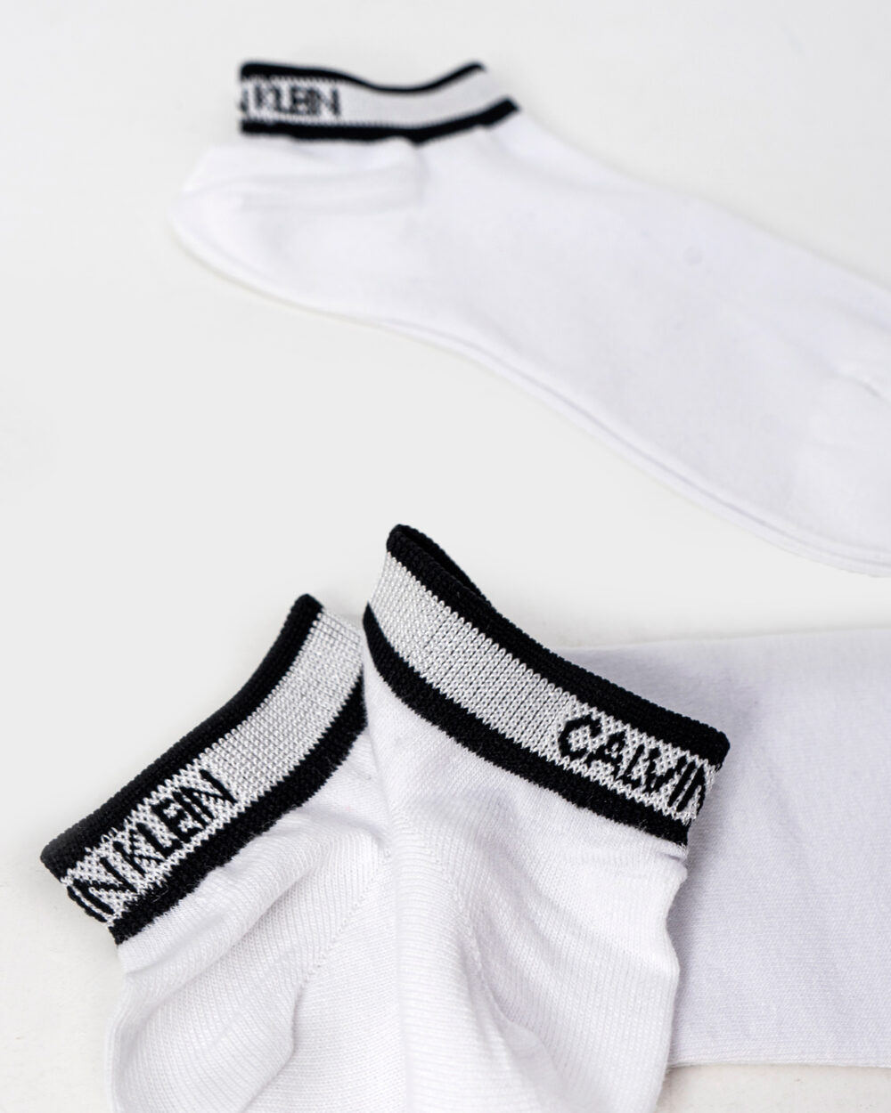 Calzini Calvin Klein LINER 2P LOGO CUF COLOR Bianco - Foto 2