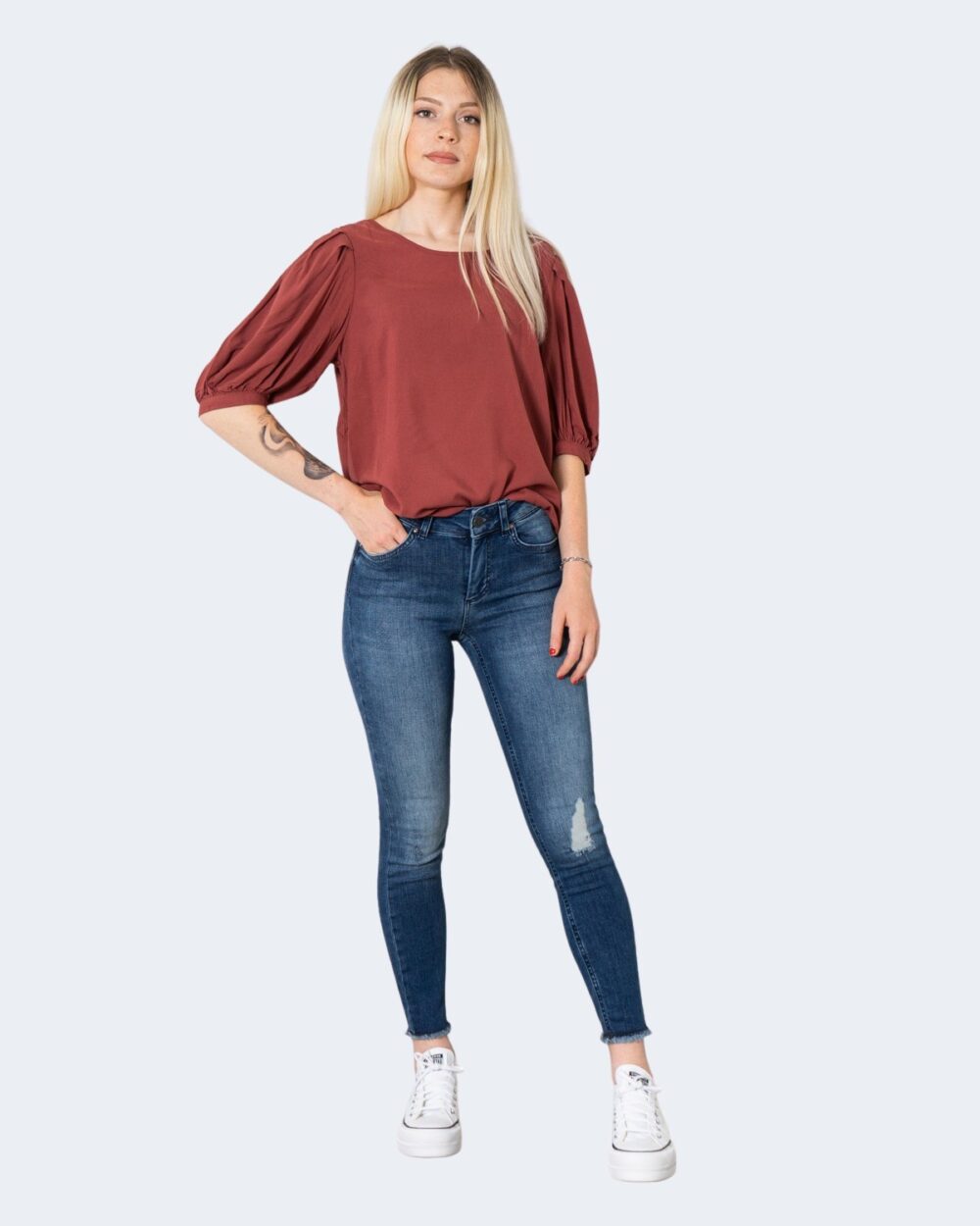 Blusa manica corta Only KARMA Mattone - Foto 2
