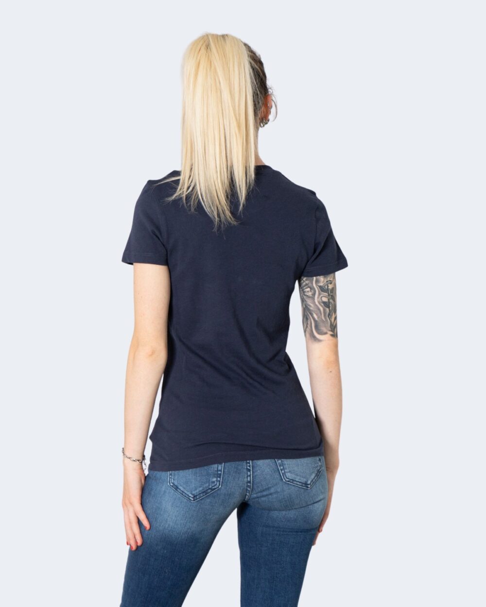 T-shirt Tommy Hilfiger Jeans SKINNY SCRIPT Blu - Foto 3
