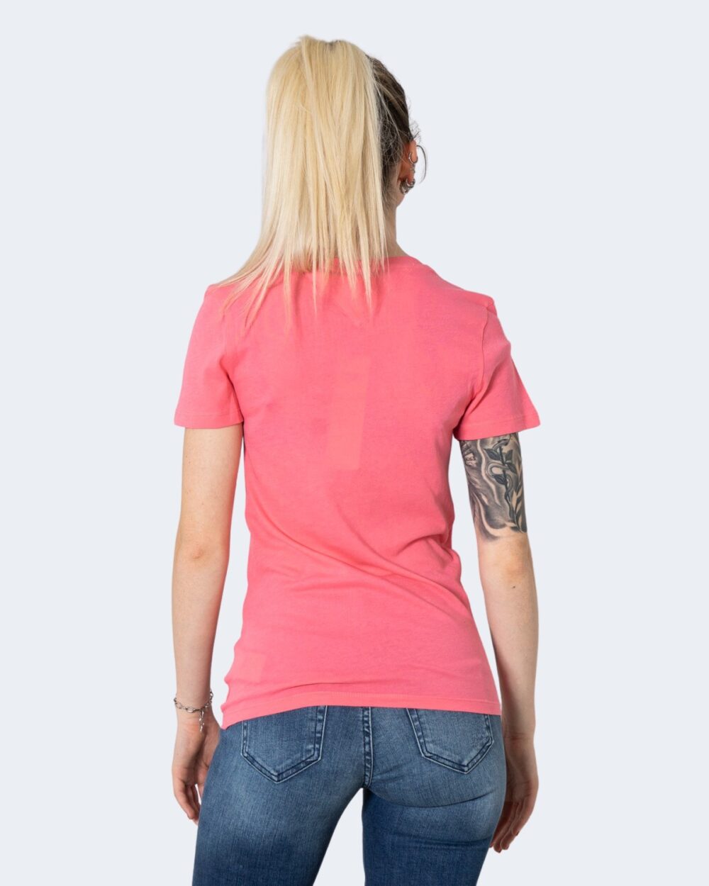 T-shirt Tommy Hilfiger Jeans SKINNY SCRIPT Rosa - Foto 3