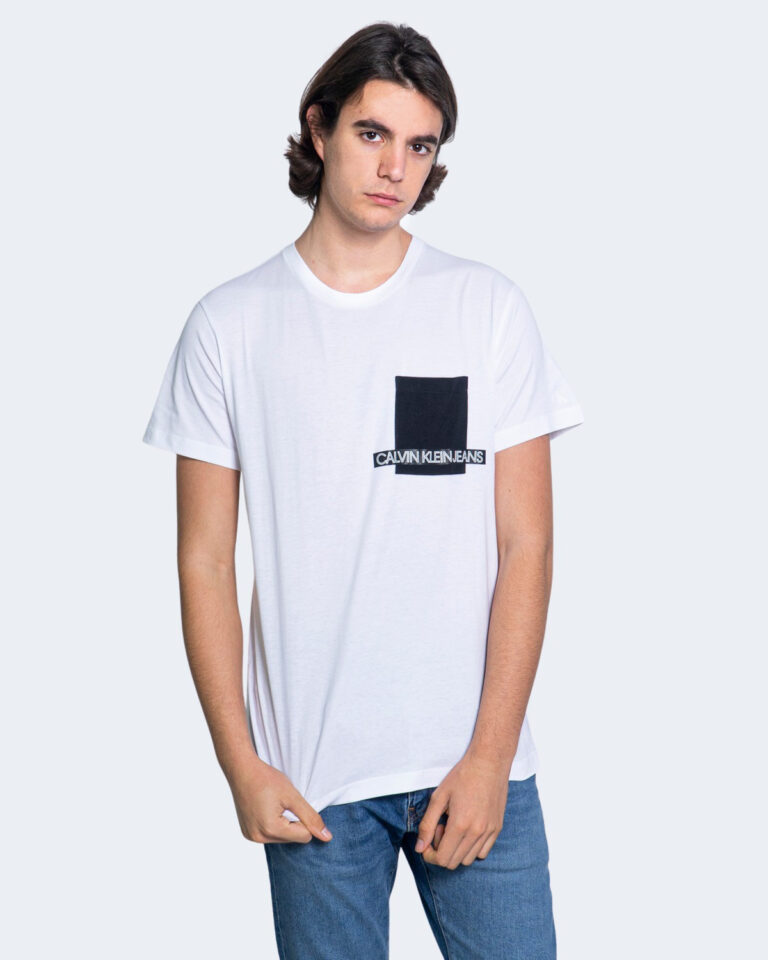 T-shirt Calvin Klein Jeans INSTIT CONTRAST POCKET COLOR TEE Bianco - Foto 1