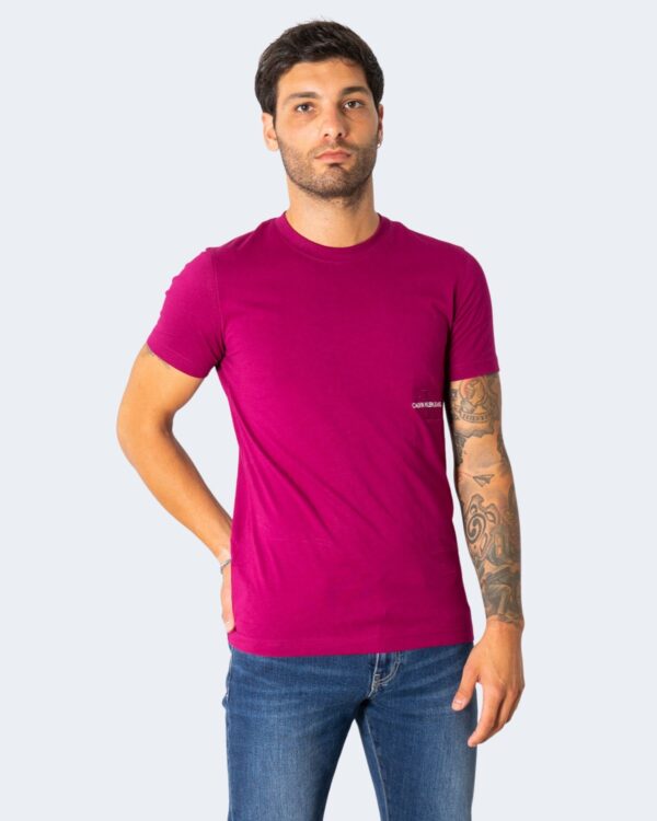 T-shirt Calvin Klein Jeans OFF PLACED Magenta - Foto 1