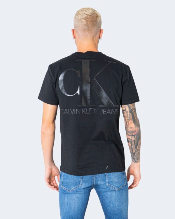 T-shirt Calvin Klein Jeans LEATHER MONOGRAM Nero - Foto 4
