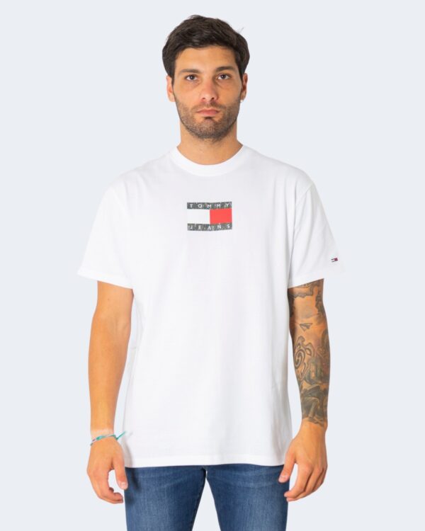 T-shirt Tommy Hilfiger Jeans CAMO FLAG Bianco - Foto 3