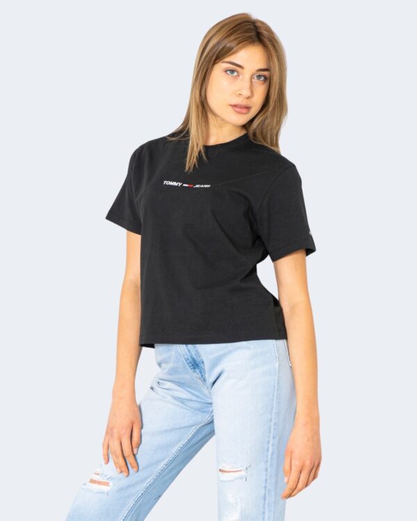 T-shirt Tommy Hilfiger Jeans LINEAR LOGO Nero - Foto 1
