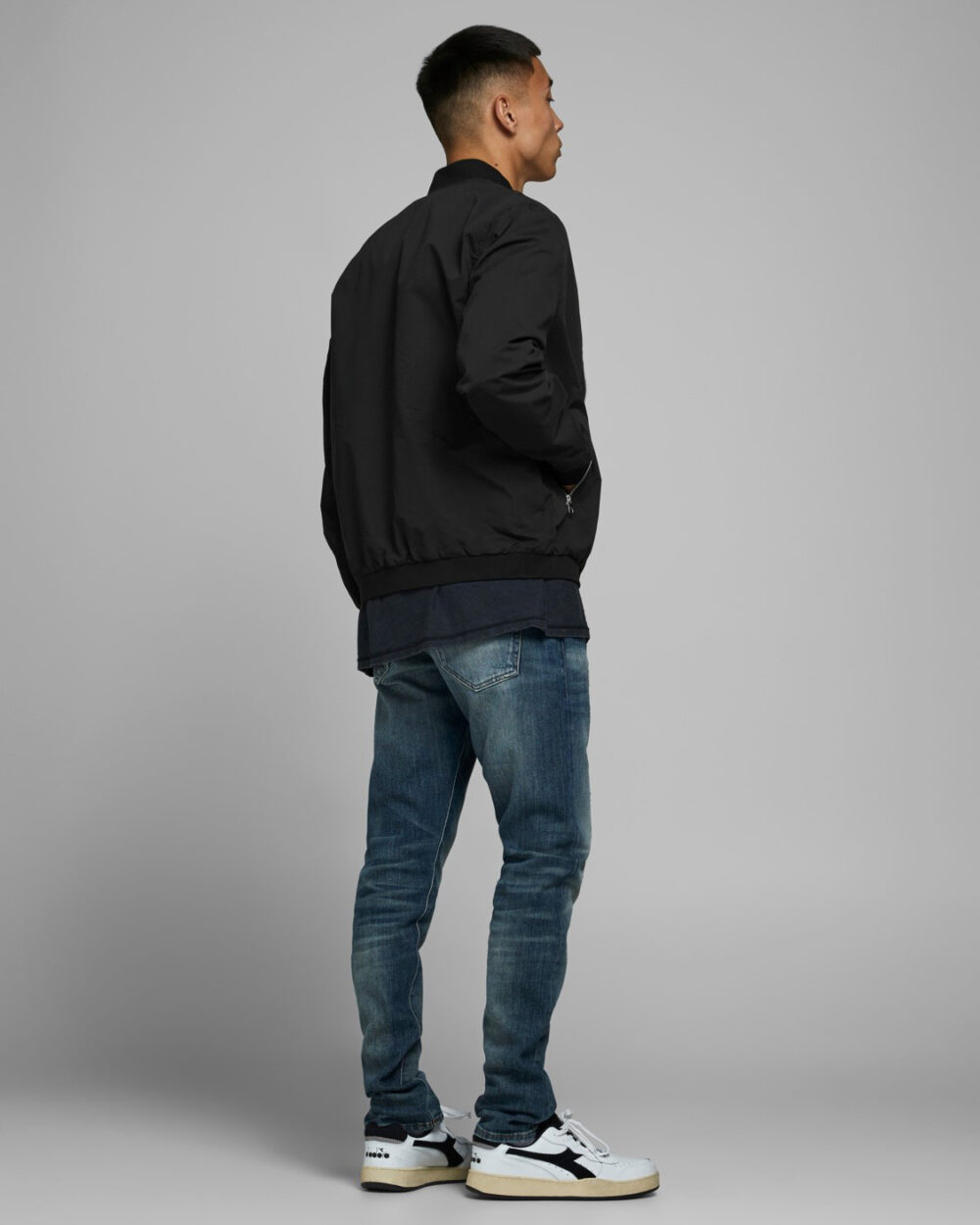 Giacchetto Jack Jones JJERUSH BOMBER NOOS Nero - Foto 3
