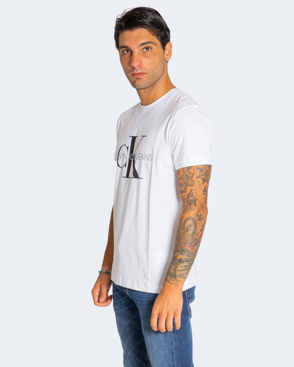 T-shirt Calvin Klein Jeans ICONIC MONOGRAM Bianco - Foto 2