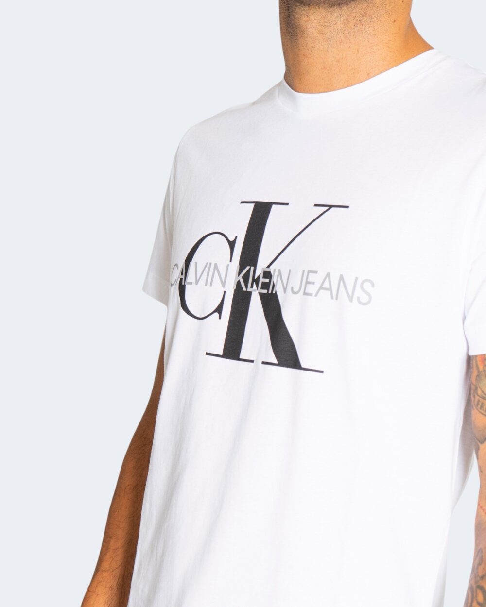 T-shirt Calvin Klein Jeans ICONIC MONOGRAM Bianco - Foto 4