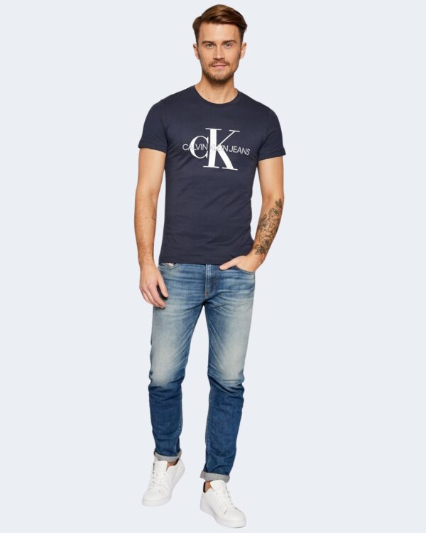 T-shirt Calvin Klein Jeans ICONIC MONOGRAM Blu - Foto 3