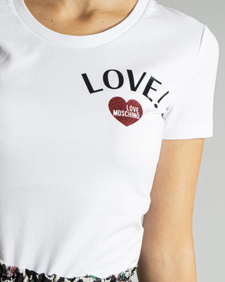 T-shirt Love Moschino LATO CUORE LOGO LOVE! Bianco - Foto 2