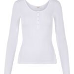 T-shirt manica lunga Pieces Kitte LS Top Noos BC Color Bianco - Foto 5