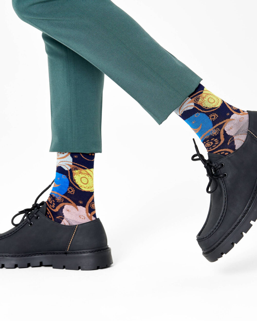Calzini Lunghi Happy Socks DRESSED ABSTRACT PAISLEY SOCK Blu - Foto 1