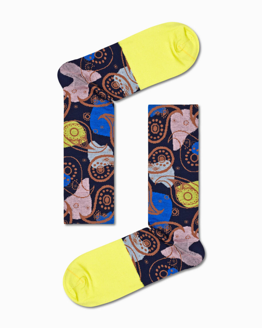 Calzini Lunghi Happy Socks DRESSED ABSTRACT PAISLEY SOCK Blu - Foto 2