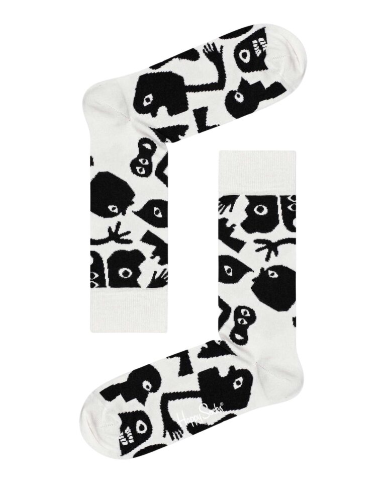 Calzini Lunghi Happy Socks NIGHTMARE SOCK Panna - Foto 3